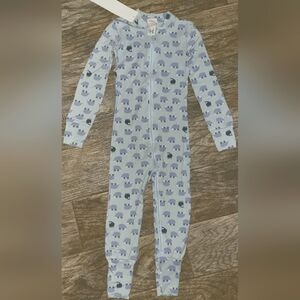Hanna Andersson Lamb Sheep Sleeper Pajamas 2 Way Zip Foldover Cuff Blue NWT